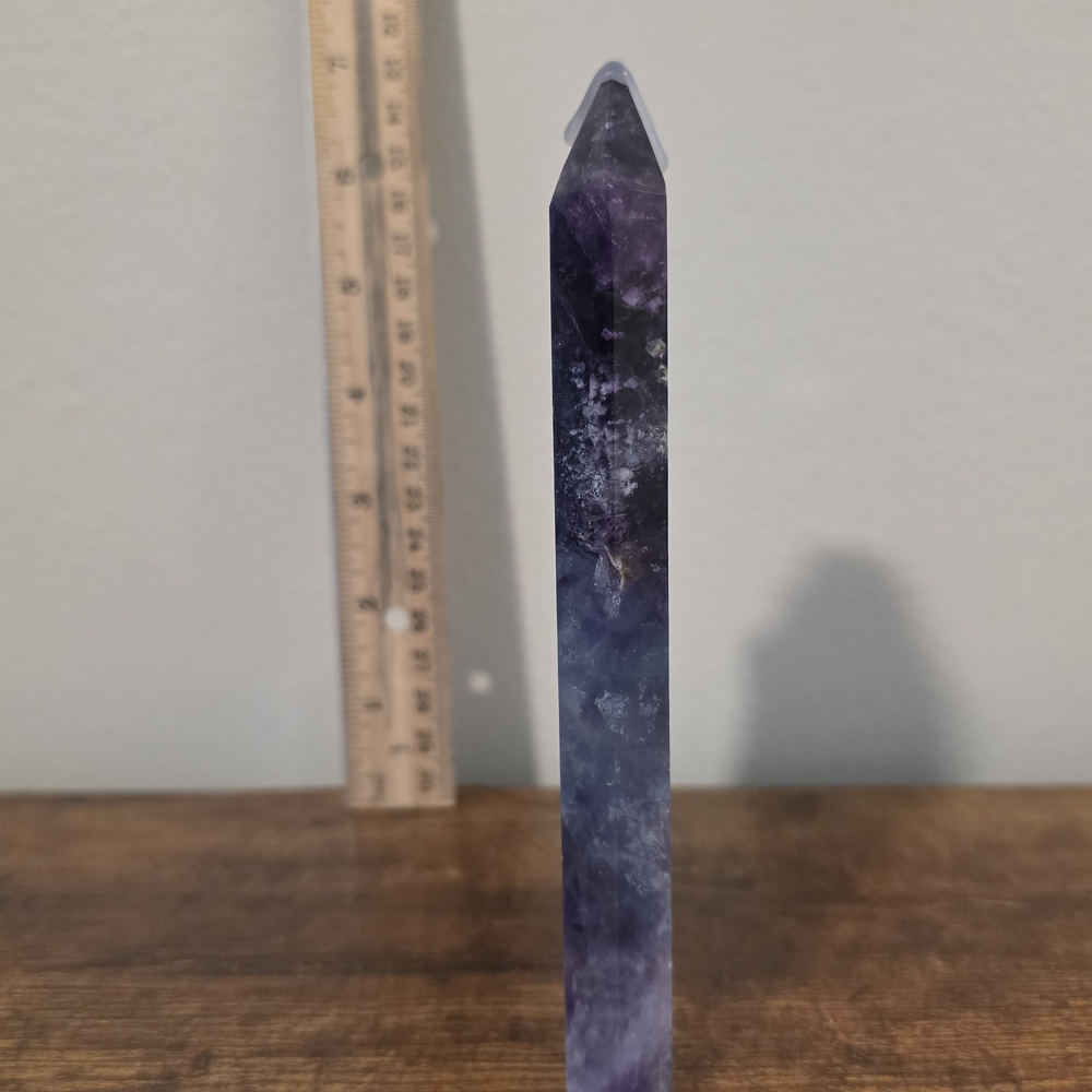 Purple and Blue Fluorite Raw Edge Tower - Picture 6 of 7